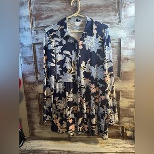 New Directions Navy Floral Mini Dress